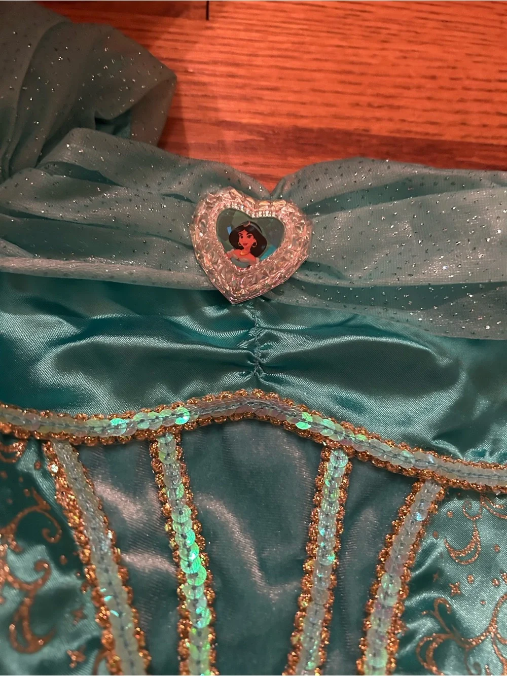 Disney Girl’s Turquoise & Gold Princess Jasmine Halloween Costume